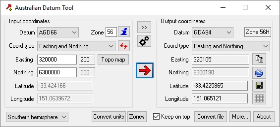 convert northing easting to lat long